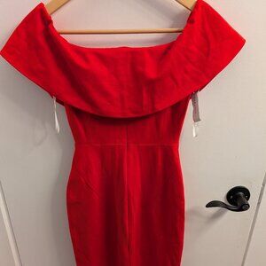 New With Tags Bright red off the shoulder dress - from Babaton, Aritzia.